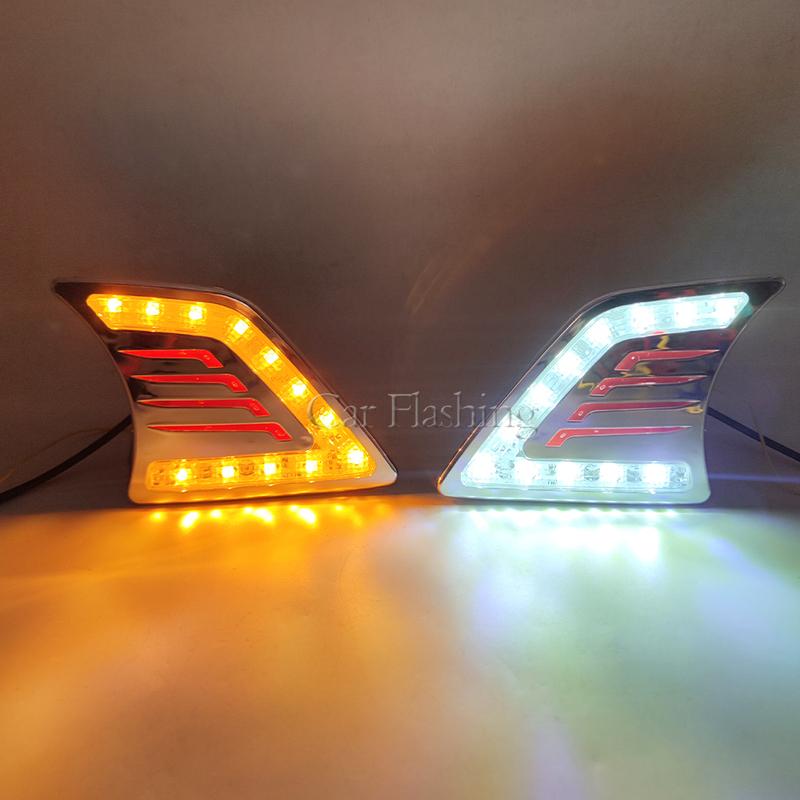 Auto DRL Voor Toyota Hilux Vigo 2012 2013 2014 LED Dagrijverlichting Daglicht Richtingaanwijzer Lamp Mistlamp Cover