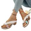 Fashion Ladies Shoes 2025 New Pinch Toe Slippers Women Fashion Color Matching Summer Outdoor Casual Flip Flops Plus Size Heeled Sandals