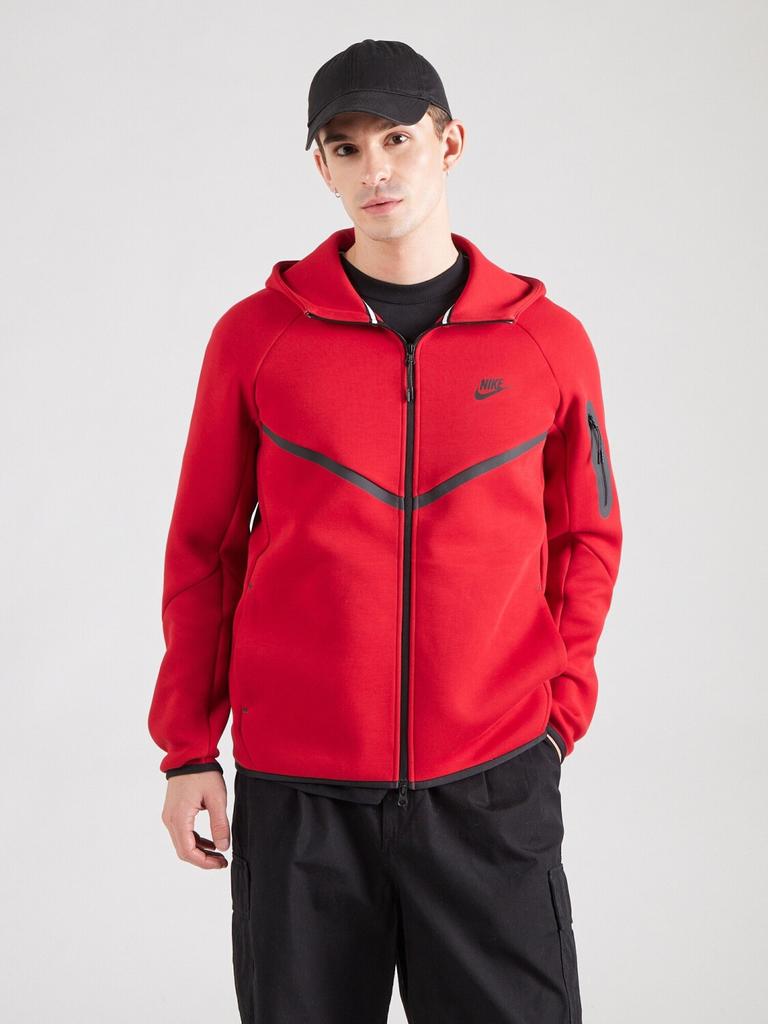 Толстовка Nike Tech Full-Zip Windrunner Hoodie (HV0949) спортивный красный/черный