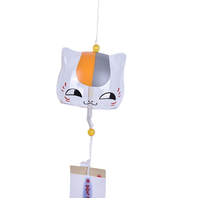 1Pc szklany wzór kota dzwonek wietrzny japoński dom ogród wiszący wystrój
