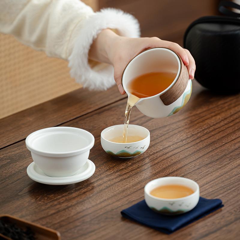 Yanhe Aoyama Travel Tea Set Travel Small Set Portable Master Cup Aoyama Flying Bird Kuaike Cup Business
