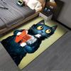 Funny Cat Cartoon with Book Design Carpet for Living Room Decor Suitable for use as an anti-slip for living room bedroom sofas