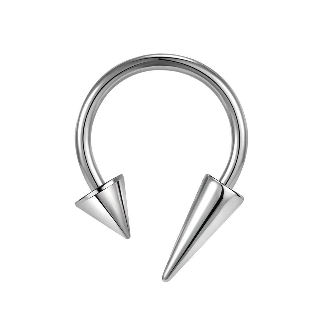 ZS 16G Anello Septum a Cono Acciaio Inossidabile Ferro di Cavallo Piercing Naso Spina Anelli Labbra Colore Nero Trago Helix Orecchino Gioielli per il Corpo