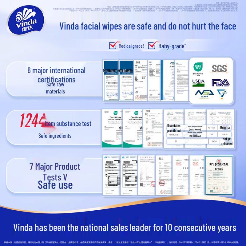 Vinda Disposable Hanging Facial Cleansing Towels