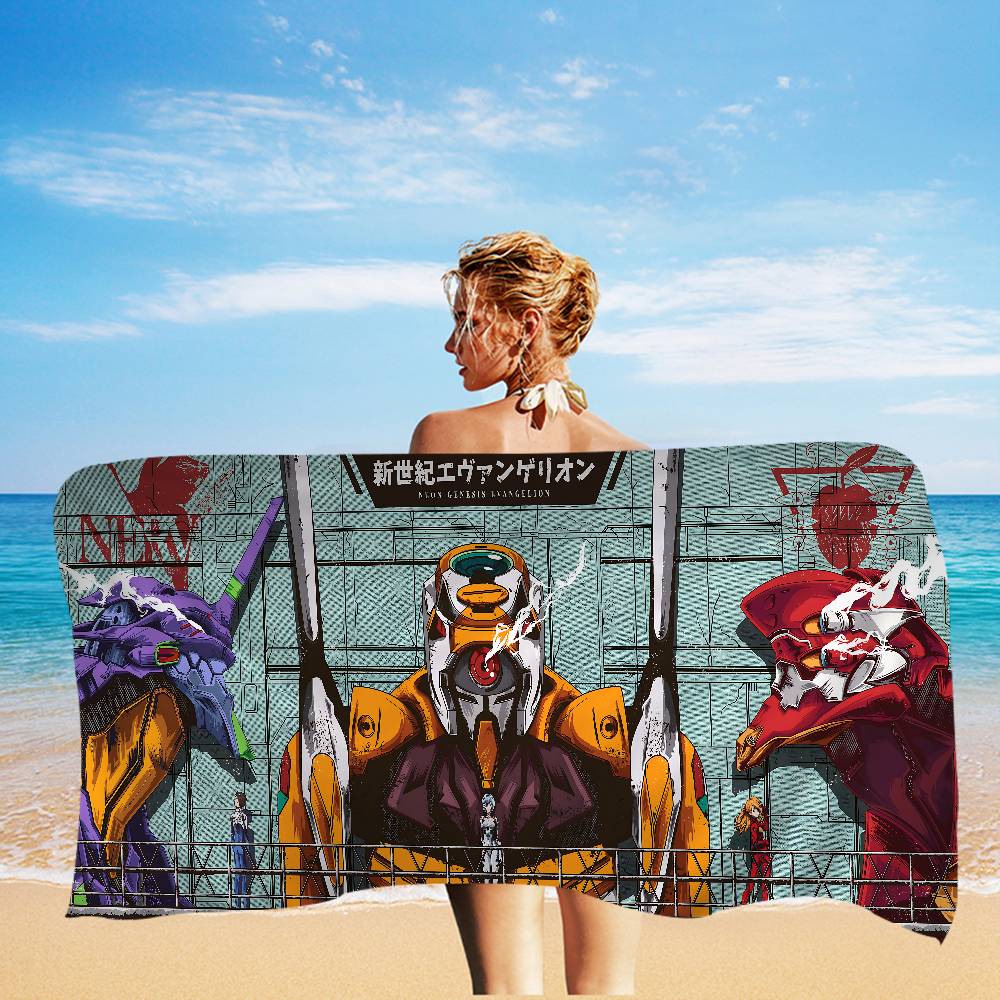 Hot N-Neon G-Genesis E-Evangelion Beach Towel for Girl Microfiber Quick Dry Sand Free Beach Yoga Spa Gym Pool