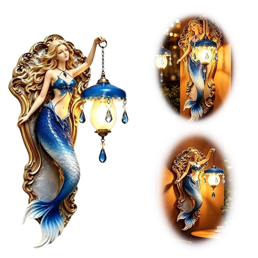 Soft Ambient Light Mermaid Wall Lamp Crystal Pendant Creative Wall Lamp Halloween Decoration