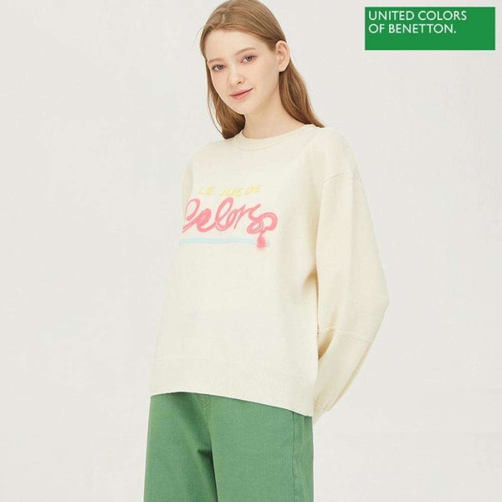 

Benetton Benetton Объемный рукав Вышитый трикотаж Bakp06311 Iv Ivory/OS