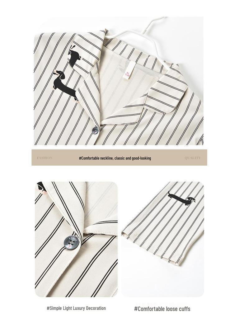 Women's Autumn Cartoon Pajama Set - Rayon Cotton, Cardigan Style, Long Sleeve & Pants, Casual, Comfortable, Breathable Homewear.