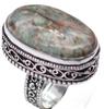 Unakite Natural Gemstone Antique Silver Plated Ring US Size-7.5 A 327