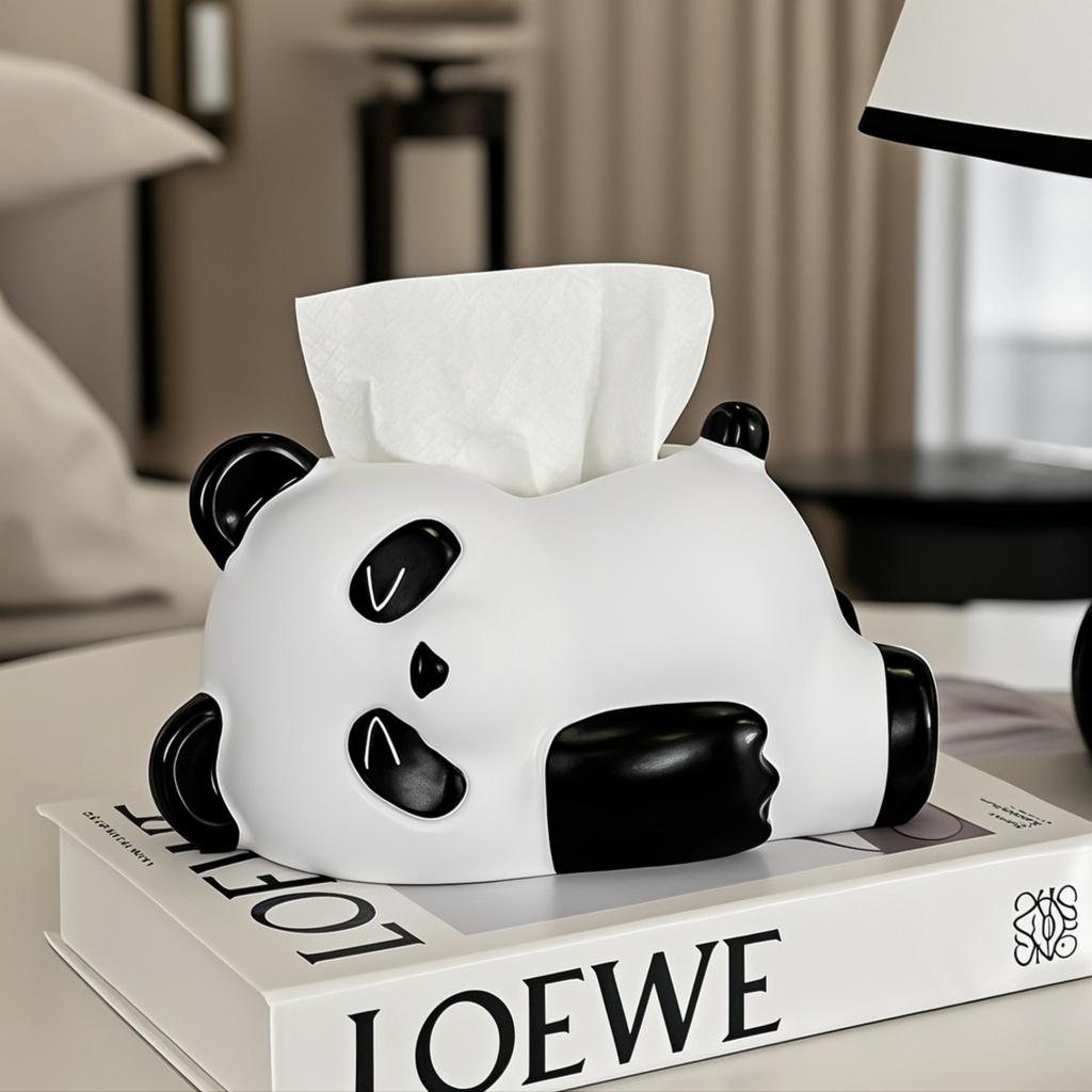 Nouvelle Boîte à Mouchoirs Panda Mignonne Décoration de Bureau de Salon Décoration de Maison Boîte à Mouchoirs Panda Dessin Animé Créatif