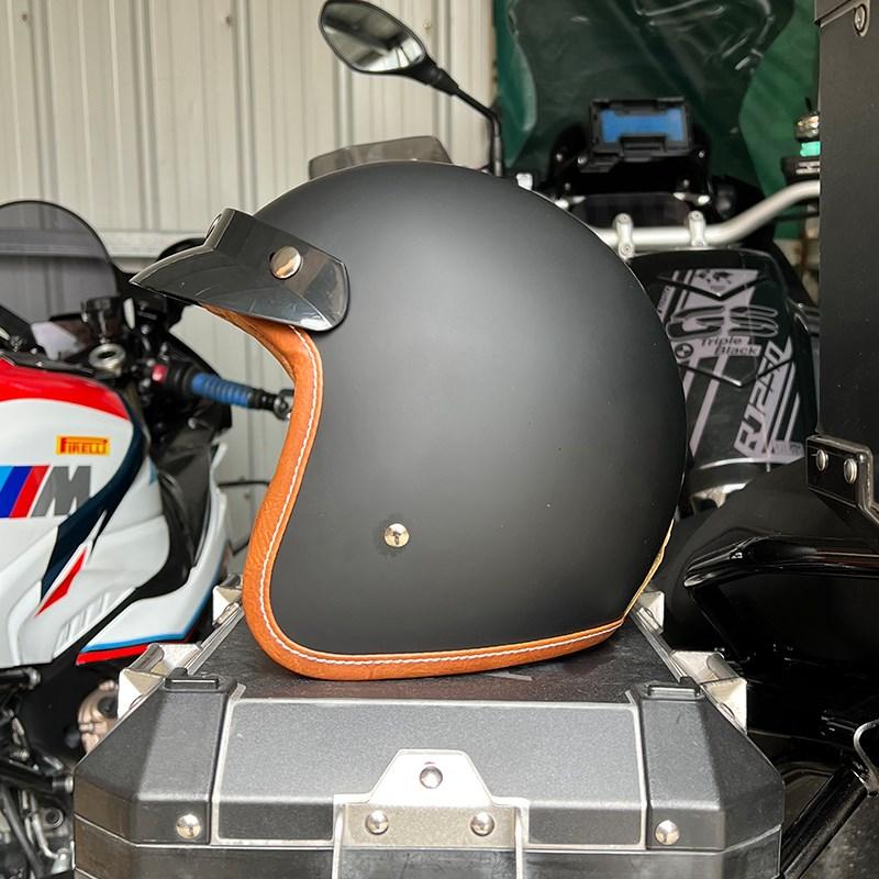 Vintage Motorcycle Helmet 3/4 Half Helmet Certified Motorcycle Helmet for Men and Women