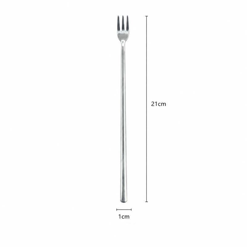 Long Handle Coffee Spoons Stirring Spoon Fruit Fork Stainless Steel Spoons Ice Cream Spoons Stir Bar Spoon Cocktail Spoon