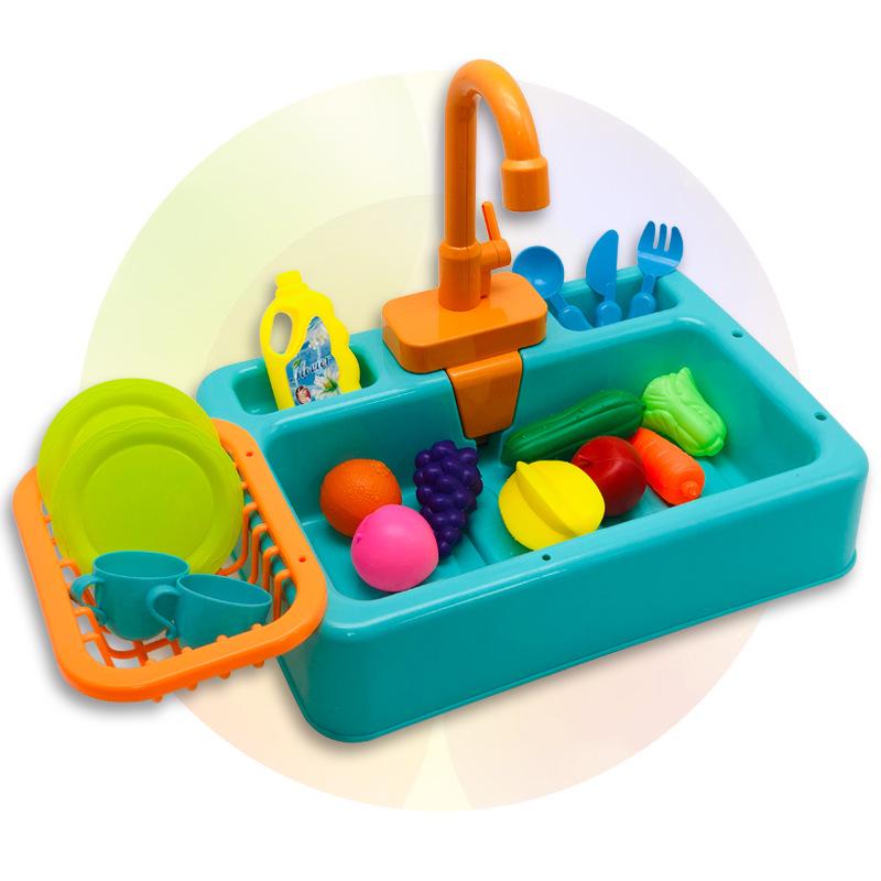 Children's Electric Dishwashing Station Pretend Play Kitchen Toy