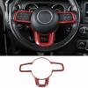Steering Wheel Covers Decoration Interior Red Carbon Fiber For Jeep JL JT 2018+