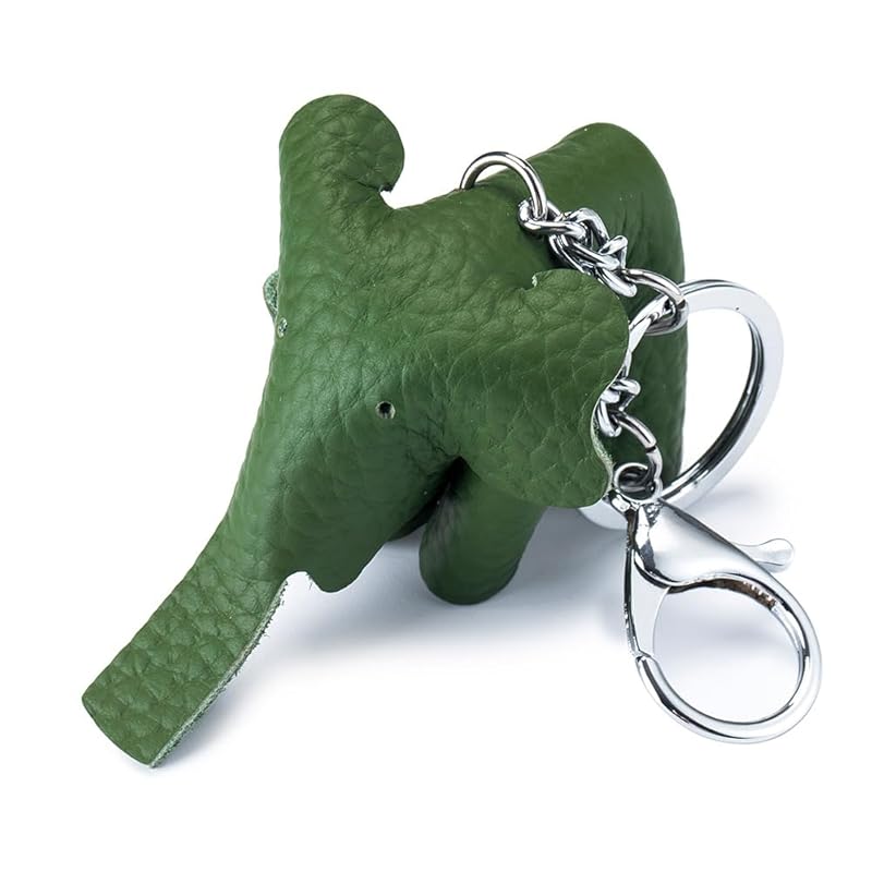 

[Yocipa] cute bag charm genuine leather elephant keychain leather stylish car key of keychain cute leather charm popular charms accessories (ink