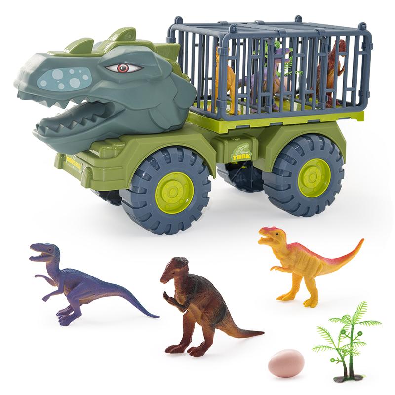 Tyrannosaurus Rex Carrier Car ,Triceratops Transport Vehicle, Truck Toys, Fantastic Playset for Kids