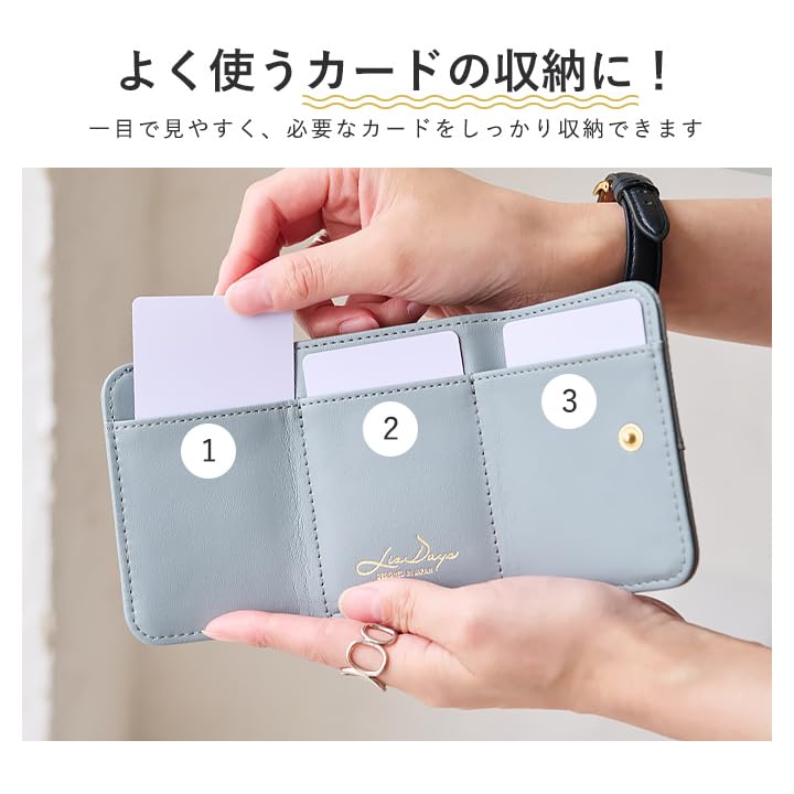 Lizdays Elephant Clasp Mini Compact Women's Tri-fold Wallet, (Salmon Pink)