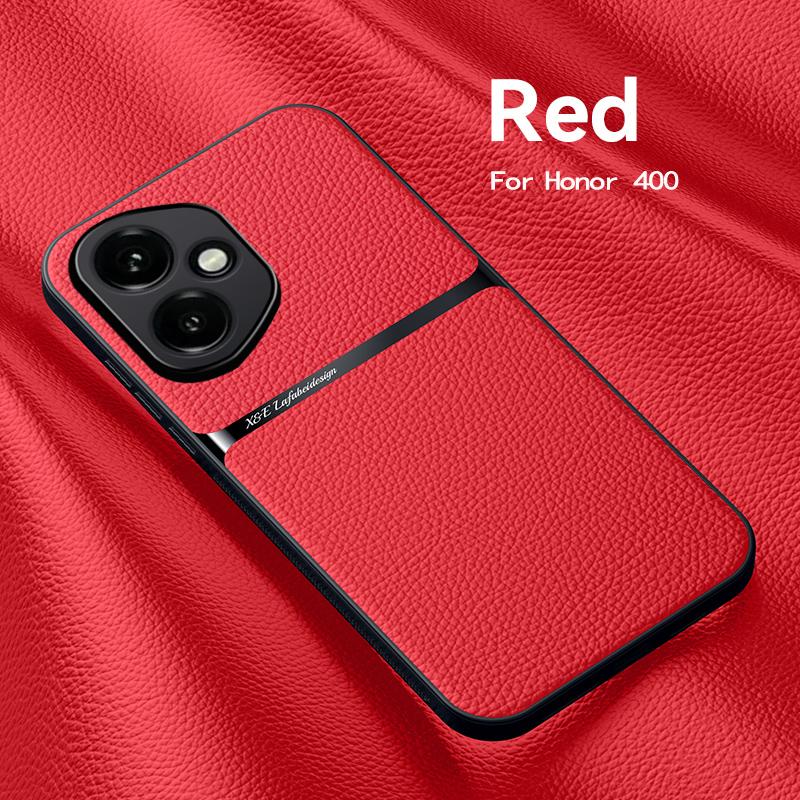 High Grade Luxury Magnetic Car Holder Leather Case For Honor 400 Silicone Protective For Honor 400 Pro Back Cover