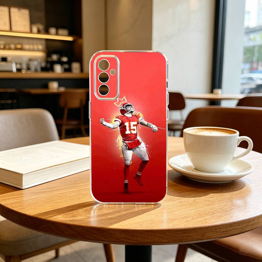 American Football P-Patrick M-Mahomes Phone Case Transparent Silicone Soft For SamsungA10,12,20,21S,30,31,40,50,51,52,70,71