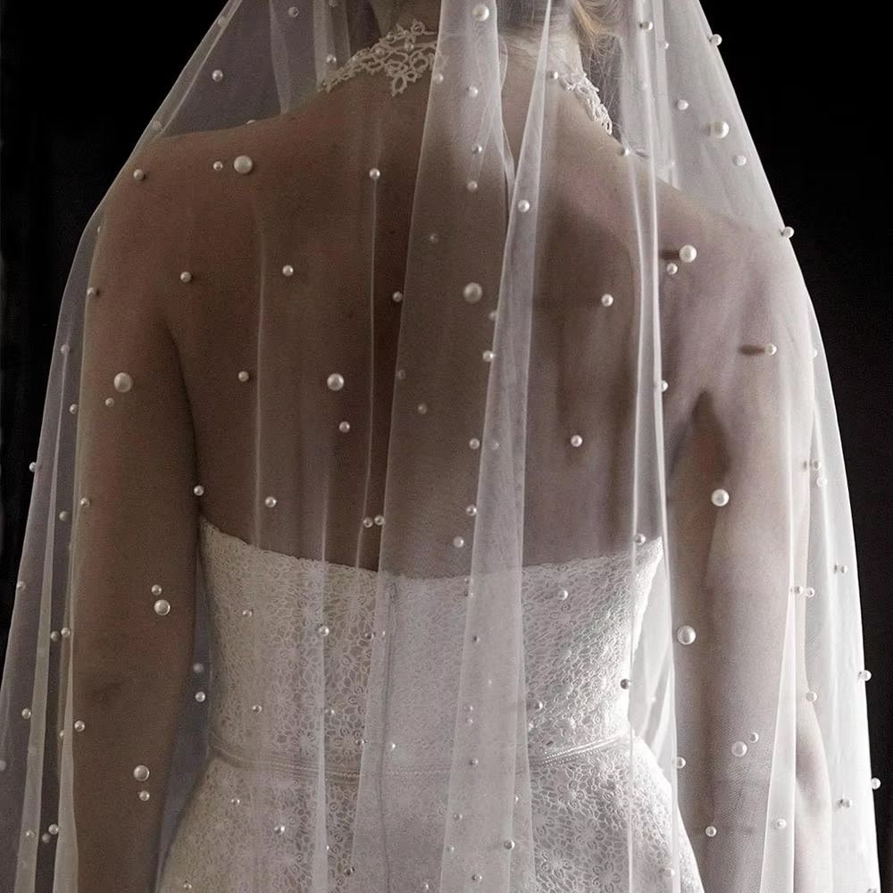 Elegant Wedding Veil White Drop Veil Luxury Bridal Veil Castle Wedding