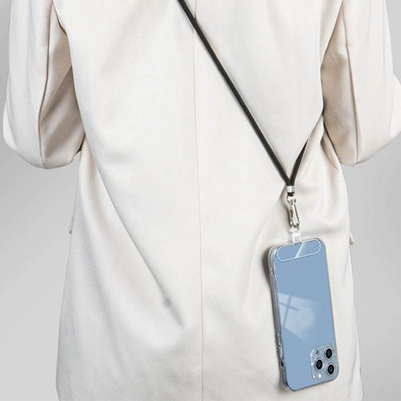 1Pcs Universal Tpu Mobile Phone Anti-lost Lanyard Card Gasket Nylon Detachable Phone Hanging Cord Strap Patch Tether Pad