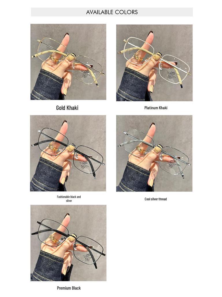 Gold Wire Square Frame Glasses, Lightweight Anti-Blue Light, Unisex, Prescription-Compatible