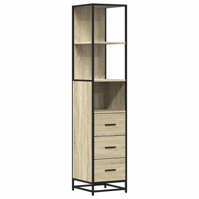 VidaXL Armoire de salle de bain chêne sonoma 35x37,5x166 cm, armoire de rangement de salle de bain, placard de salle de 849245