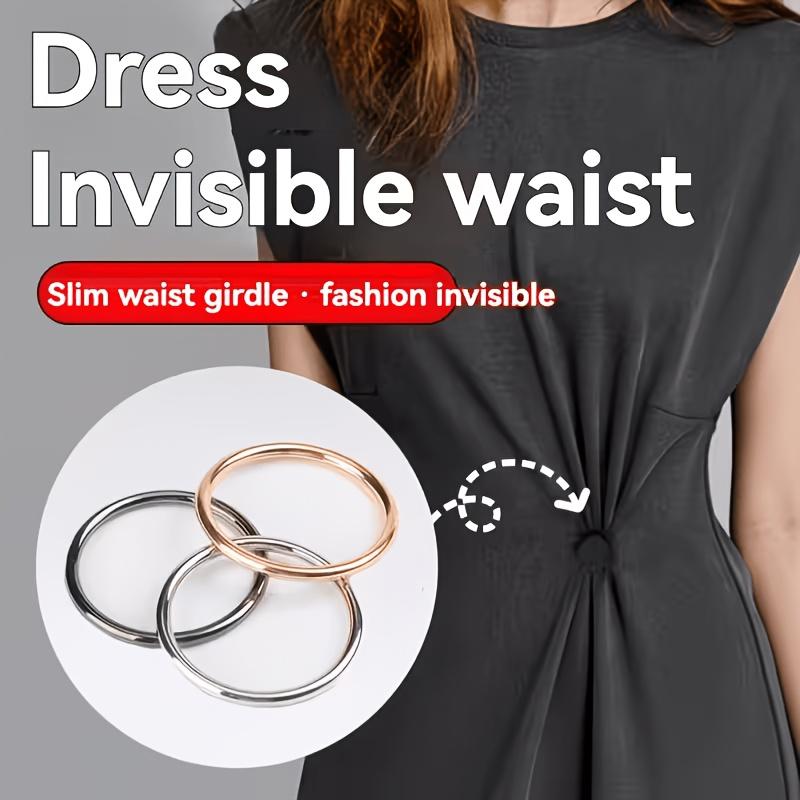 2/4 Pezzi Cinghie Regolabili con Bottoni a Pressione - Clip Regolabili per Orlo e Polsini per Regolazioni Rapide Senza Cuciture su T-shirt, Camicie, Vestiti