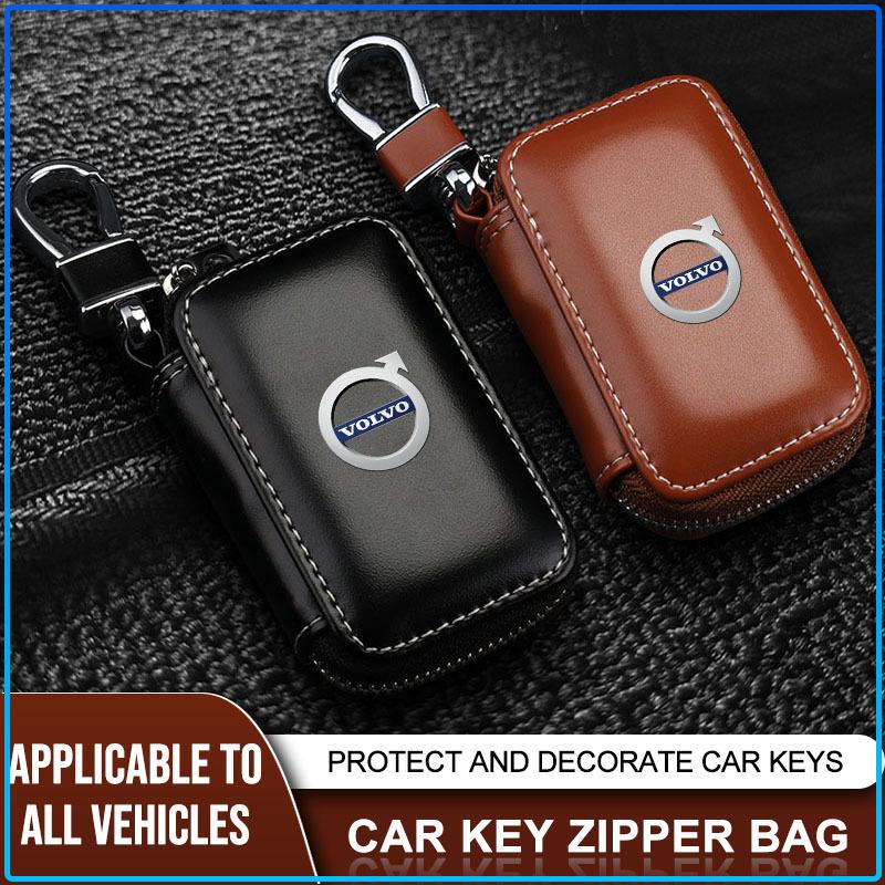 For Volvo XC90 XC60 XC70 XC40 V90 V60 V40 C70 C30 S80 Car Key Holder Pouch Wallet Housekeeper Key Case Mini Card Bag