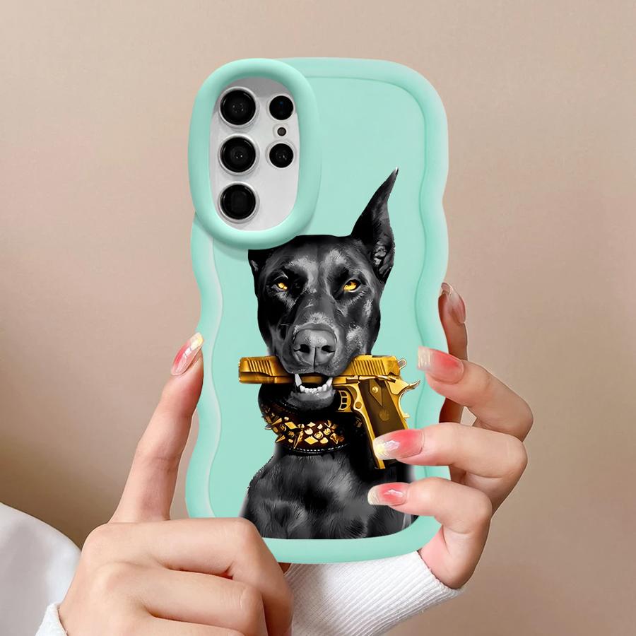 Case for Samsung Galaxy S25 A26 S20 FE S21 S23 Plus S24 A25 S22 Ultra Soft Phone Cover A36 A34 A54 A55 A24 A35 Trendy Doberman