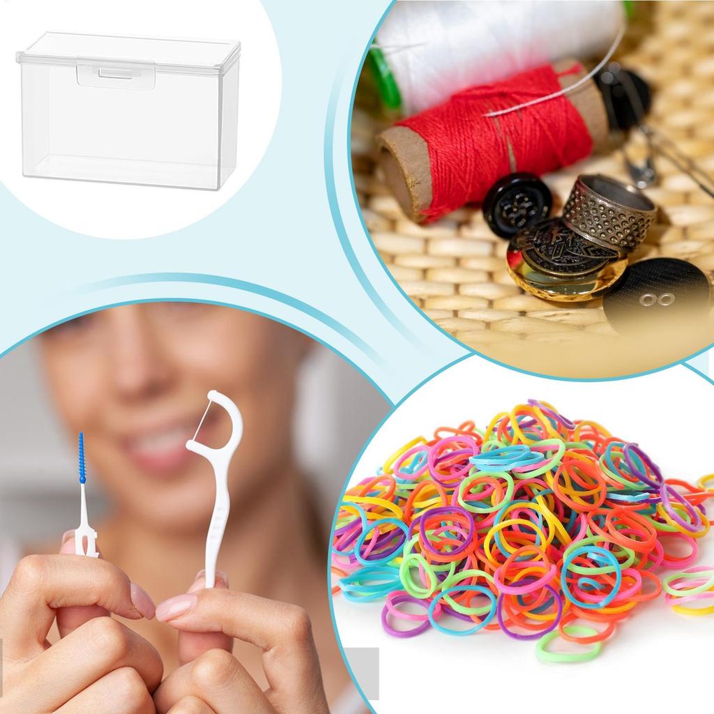 S/L Portable Cotton Swab Dispenser Travel Cotton Swab Storage Box Small Transparent Cotton Ball Holder Cotton Swab Holder Case