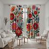 2pcs HD Chinese style embroidery three-dimensional flower decoration curtain Red tie digital printed curtain Home decoration
