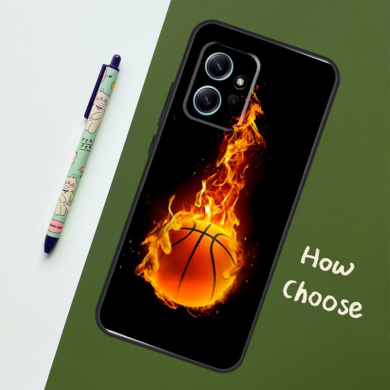 Basketball On Fire Case For Xiaomi Redmi Note 14 10 11 12 13 15 Pro Plus Cover For Redmi 15 15C 14C 12C 10C 13C