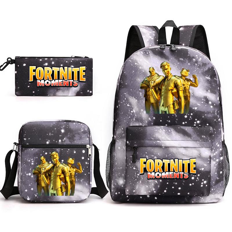 Peripheral Printed Schoolbag 3-Piece Pencil Case Shoulder Bag Backpack