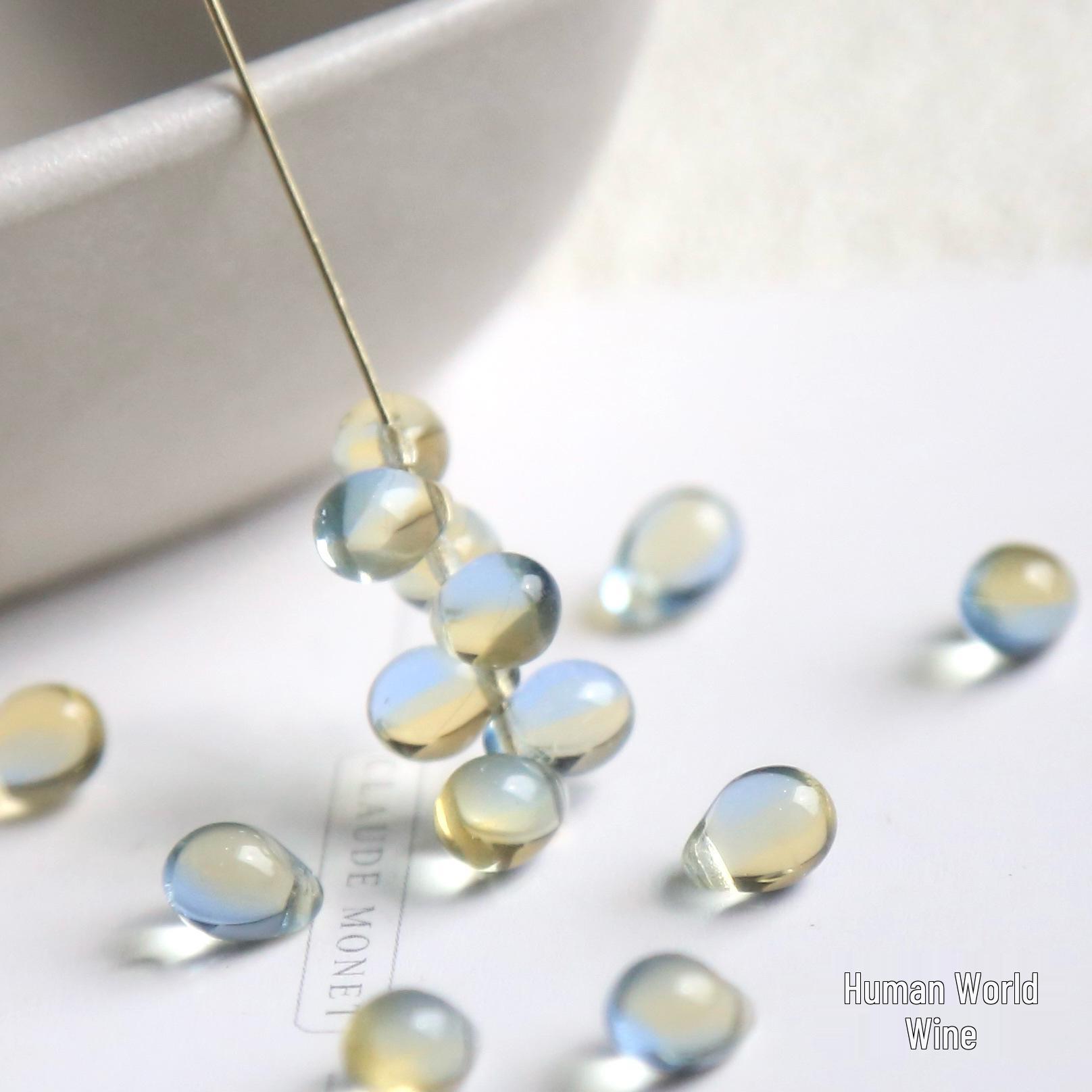 Set of 10 Czech Glass Beads 5×7mm, Iridescent Gradient Tear Drop for DIY Crafts