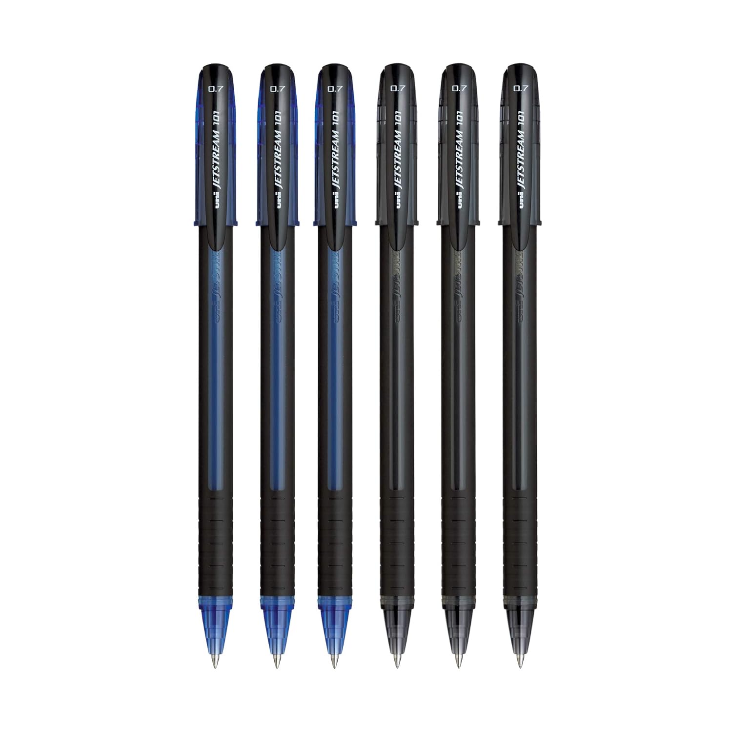 

uni-ball Jetstream SX 101 Roller Ball Pens 0.7 mm Assorted Ink Quick Dry for Office Home School Writing Pack of 6