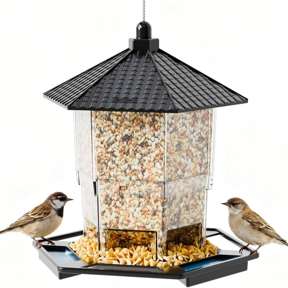 Odporny na wiewiórki karmnik dla ptaków Przezroczysta stacja karmienia ptaków Taca z żerdką na ptaki Balkon