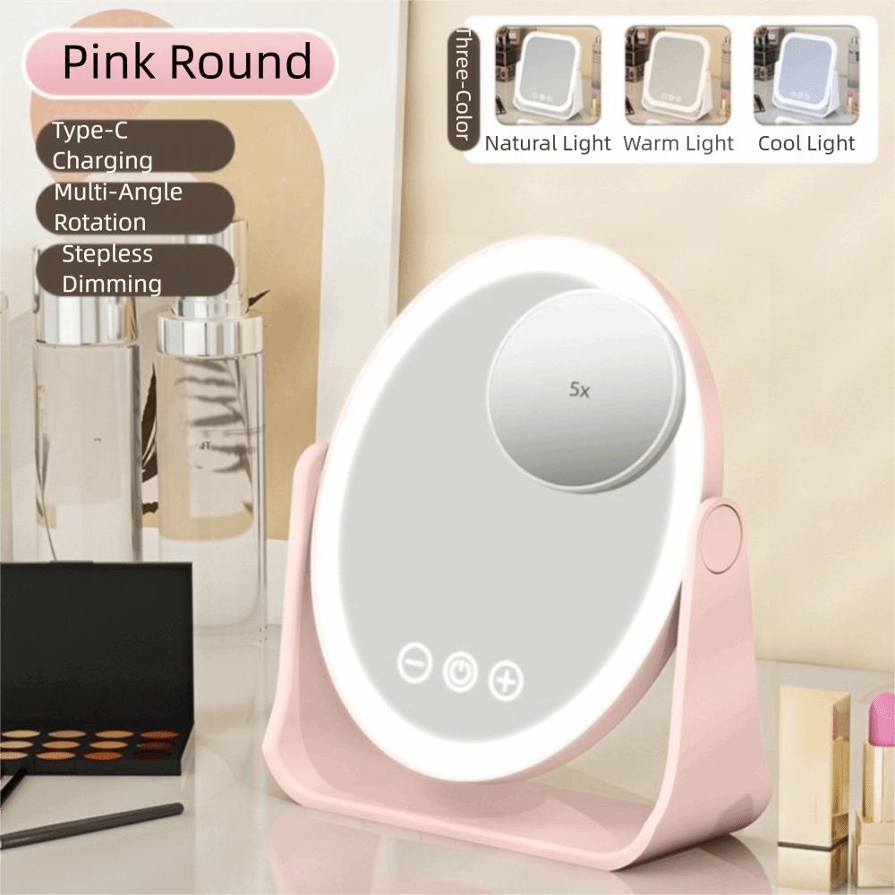 Wendbarer LED Make-up Spiegel 3 Farben Make-up Beauty Spiegel 5x Vergrößerungsspiegel mit LED Reise