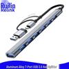 Ultra-Thin Aluminum 7-Port USB 3.0 Hub with Type-C Adapter