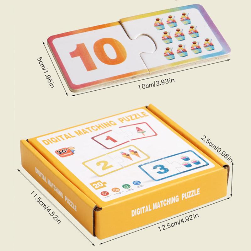 

Wooden Number Matching Puzzle Numbers English Cognitive 1-10 Digital Enlightenment Math Educational Toys For Children