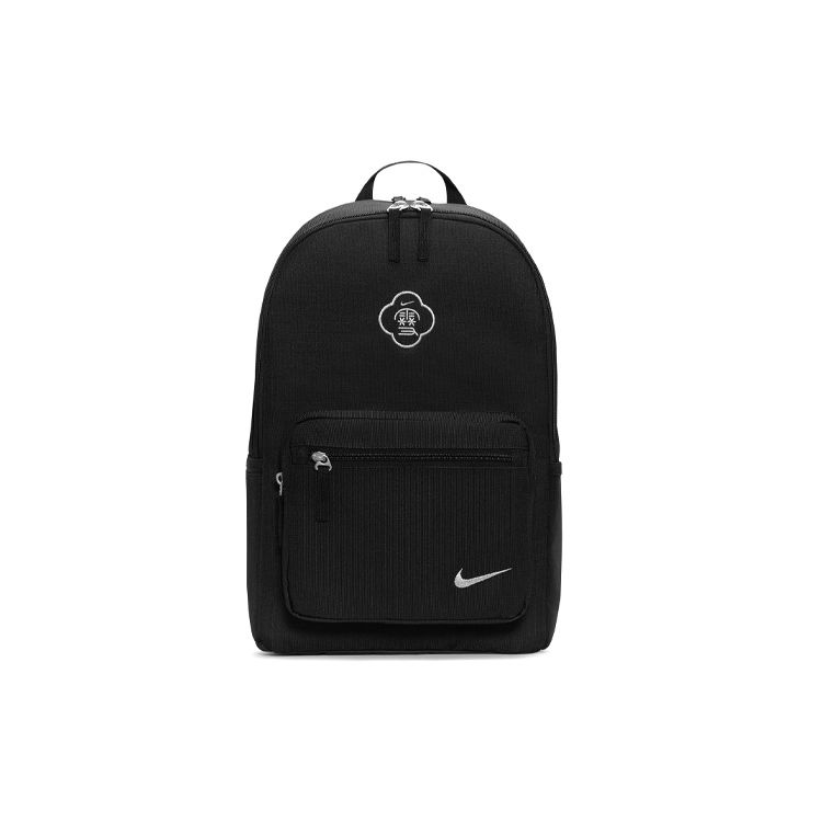 Nike Embroidered Small Logo Zipper Side Pocket Sports Backpack Unisex Backpack Black DQ3451-010 Black