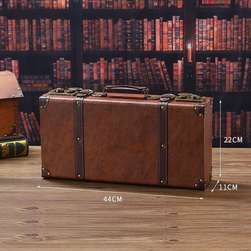 Vintage Wooden Suitcase Multi-Functional Retro Storage Box Retail Displays & Prop Staging | Handheld Decorative Trunk