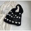 New women's love hollow bag knitted bag ins shopping bag large capacity tote bag beach bag women's bag