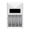 Battery Charger 4-Bay Charger LCD Display Fast Charging Rechargeable Battereis