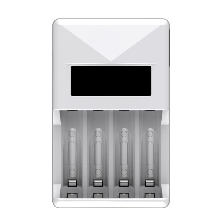 Battery Charger 4-Bay Charger LCD Display Fast Charging Rechargeable Battereis