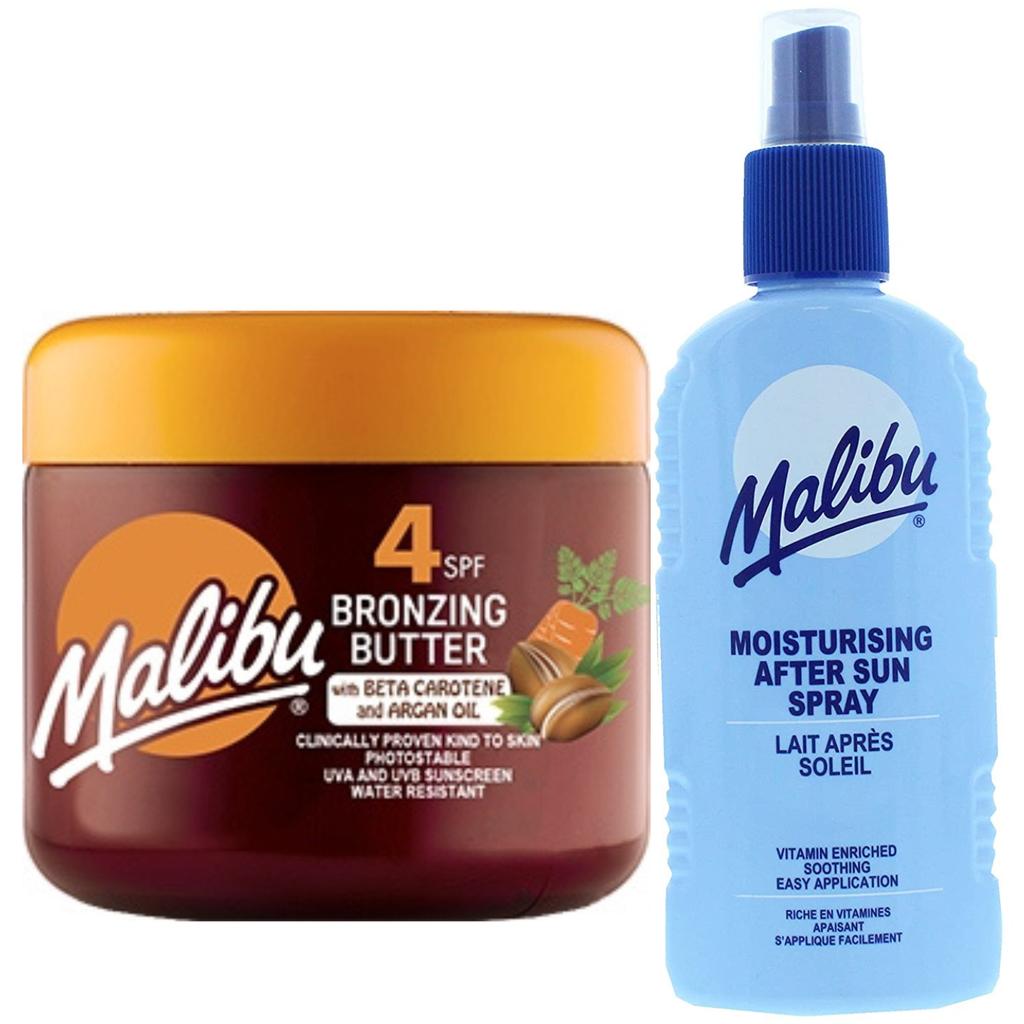 Malibu Bräunungsbeschleuniger LSF4 300ml + After Sun Spray Balsam 200ml