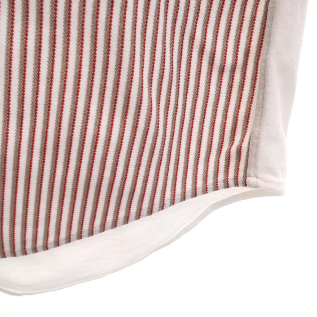 FRED PERRY Striped Pattern Long sleeve Fawn shirt S white Men's Used