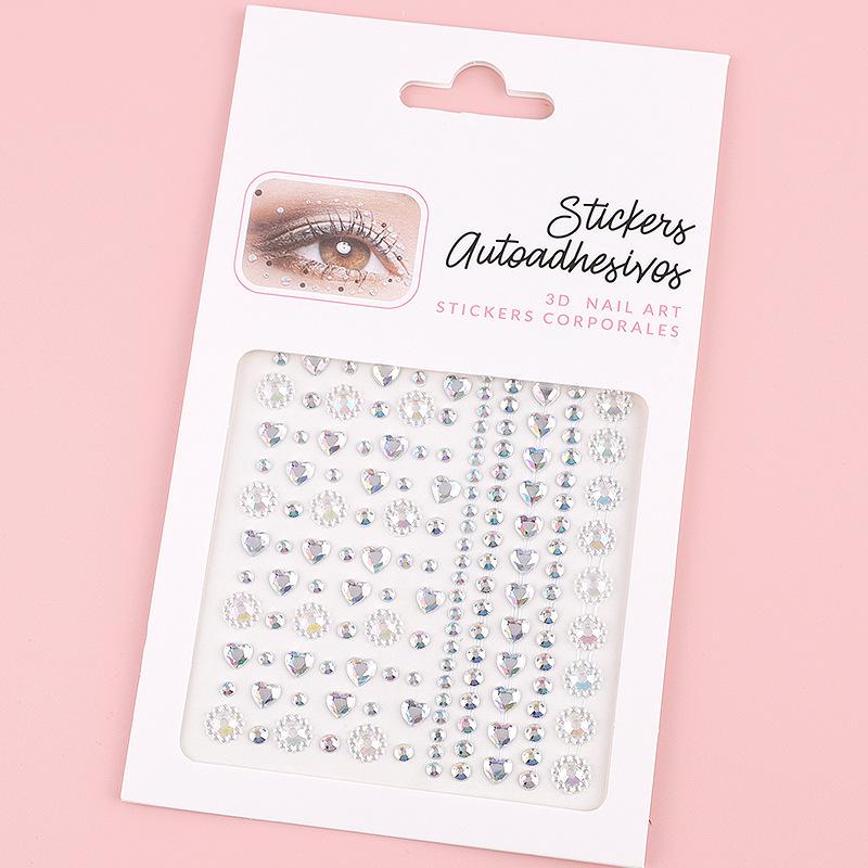 DIY Cross-Border Face, Eye, Brow, and Nail Decor Stickers with Pearls and Diamonds