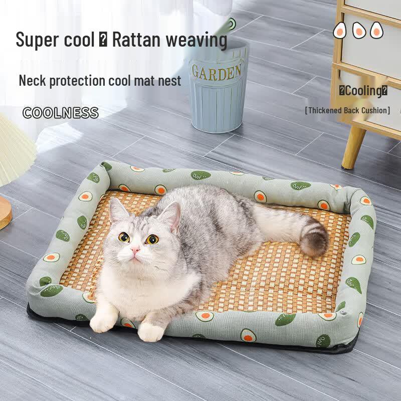 Summer Rattan Pet Cooling Bed