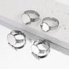 10pcs 8/10/12/14mm Stainless Steel Adjustable Ring Bezel Settings Blank Cabochons Base Tray  for DIY Jewelry Making  Supplies
